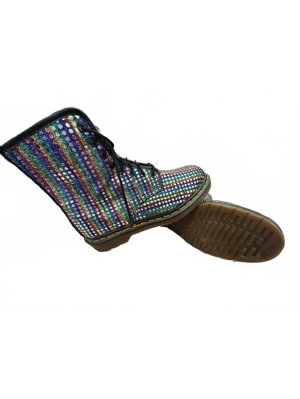 Vintage Dr. Martens Rare MIE Rainbow Sequin 1460 Boots - Picture 2 of 11